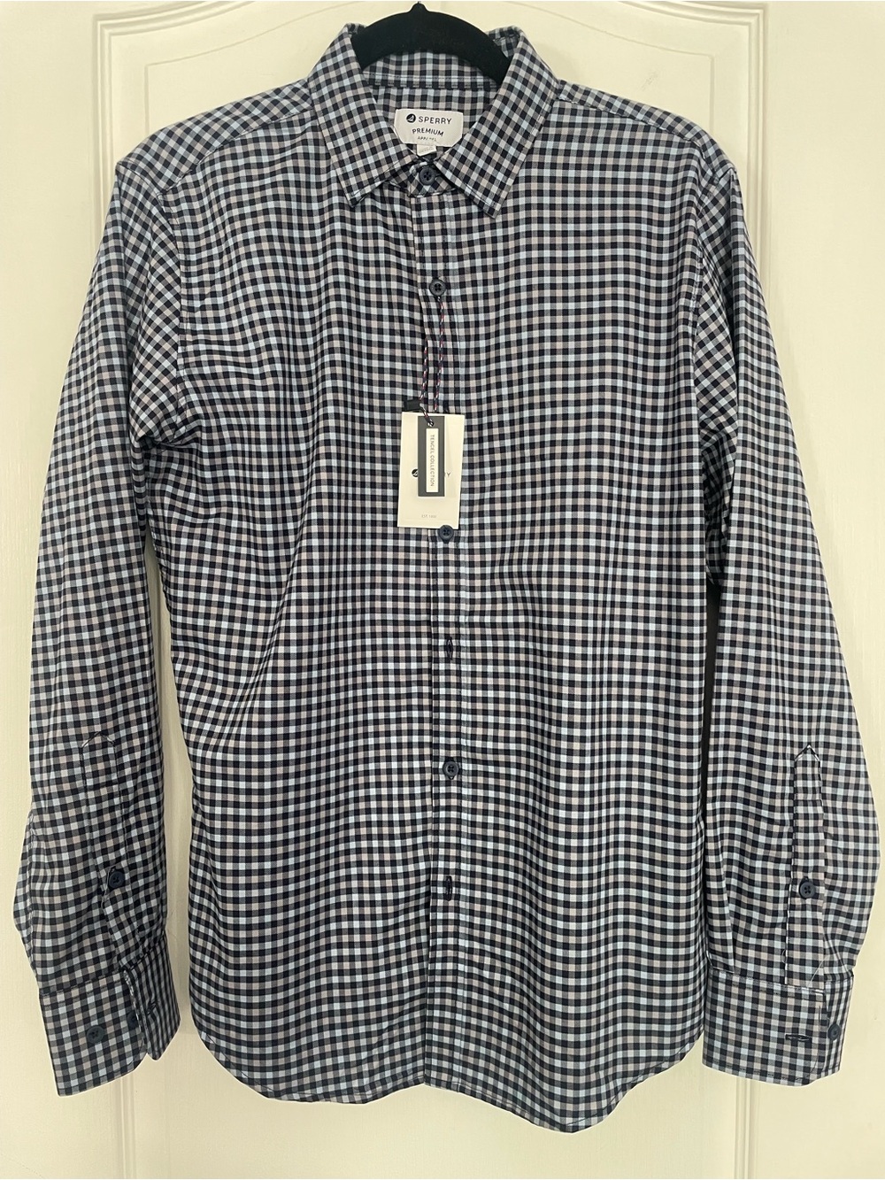 Sperry Men’s Blue & White Gingham Button-Down Shirt